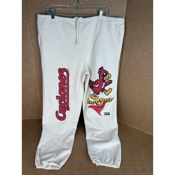 B.R.Others Other - Vintage Iowa State Cyclones Canvas Pants, Large/one Size, Beige 1980s Drawstring